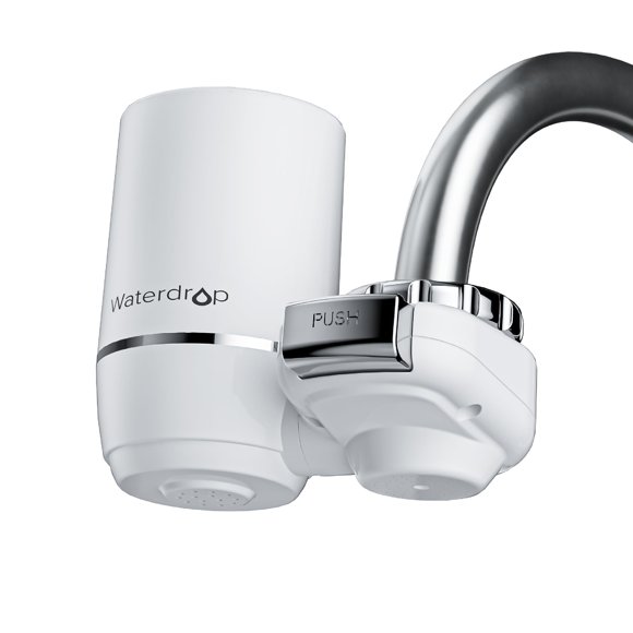 Faucet, filtro de agua con forma de gota de agua, 320 galones, blanco