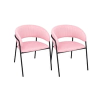 Habita2 Chile - Set 2 Sitiales Terciopelo Patas Negras - Rosado