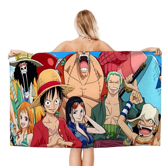 One Piece Toalla de playa de secado rápido con diseño temático, regalo para mujeres y niñas, ideal para cumpleaños, fans, amantes de la música, uso en la playa o al aire libre, 78 × 150 cm