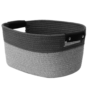 Canasto Cesta Organizadora Carry All De Algodon M Tonos Grises