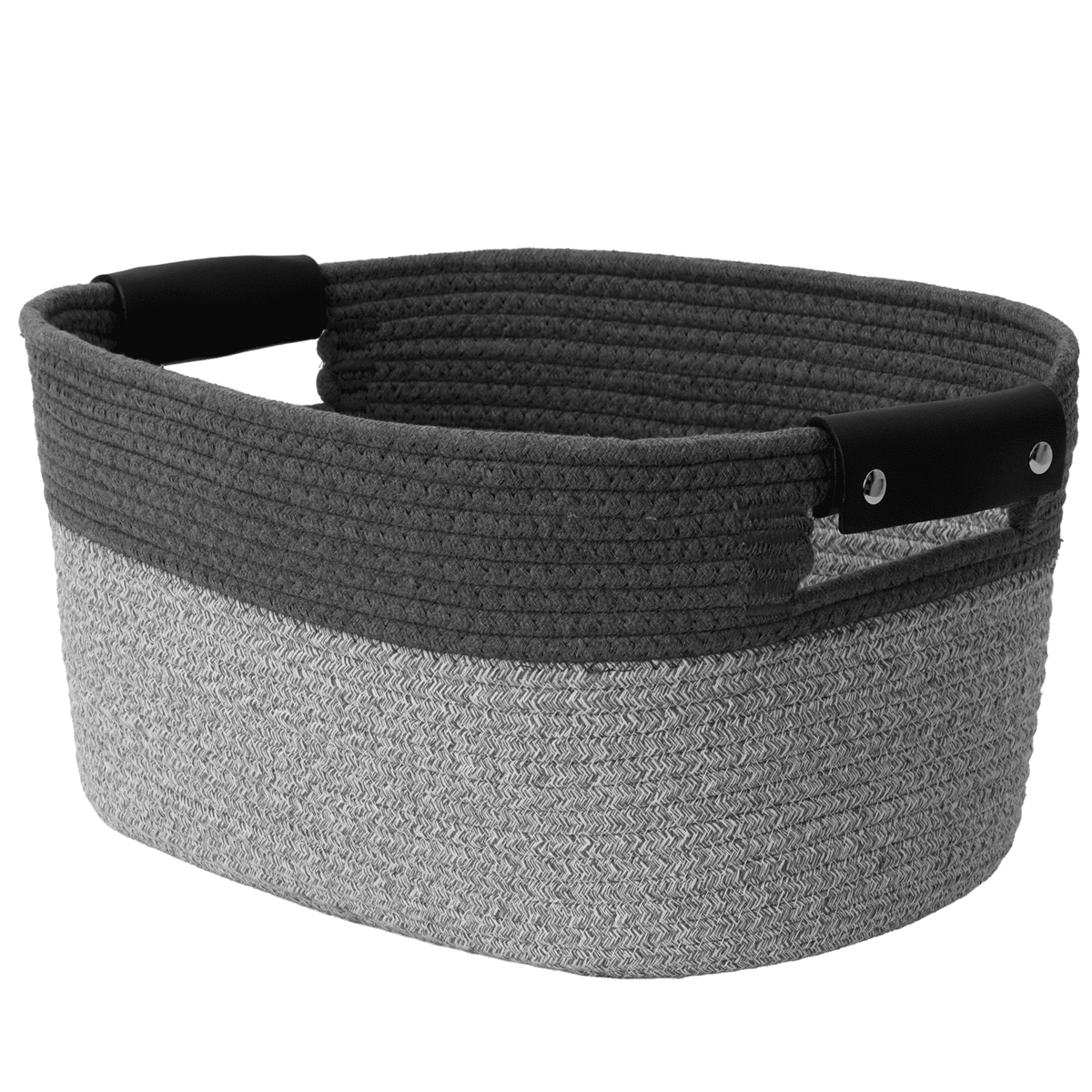 Canasto Cesta Organizadora Carry All De Algodon M Tonos Grises