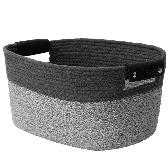 Canasto Cesta Organizadora Carry All De Algodon M Tonos Grises