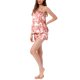 thumbnail image 4 of INSPIRE CHIC Conjunto de Lounge de Satén para Mujer Camiseta sin Mangas Ropa de Dormir Pijamas Conjunto L Blanco Rosa Floral, 4 of 6