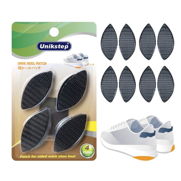 Placas de reparación para tacones UNIKSTEP, 4 pares, antideslizantes, negras