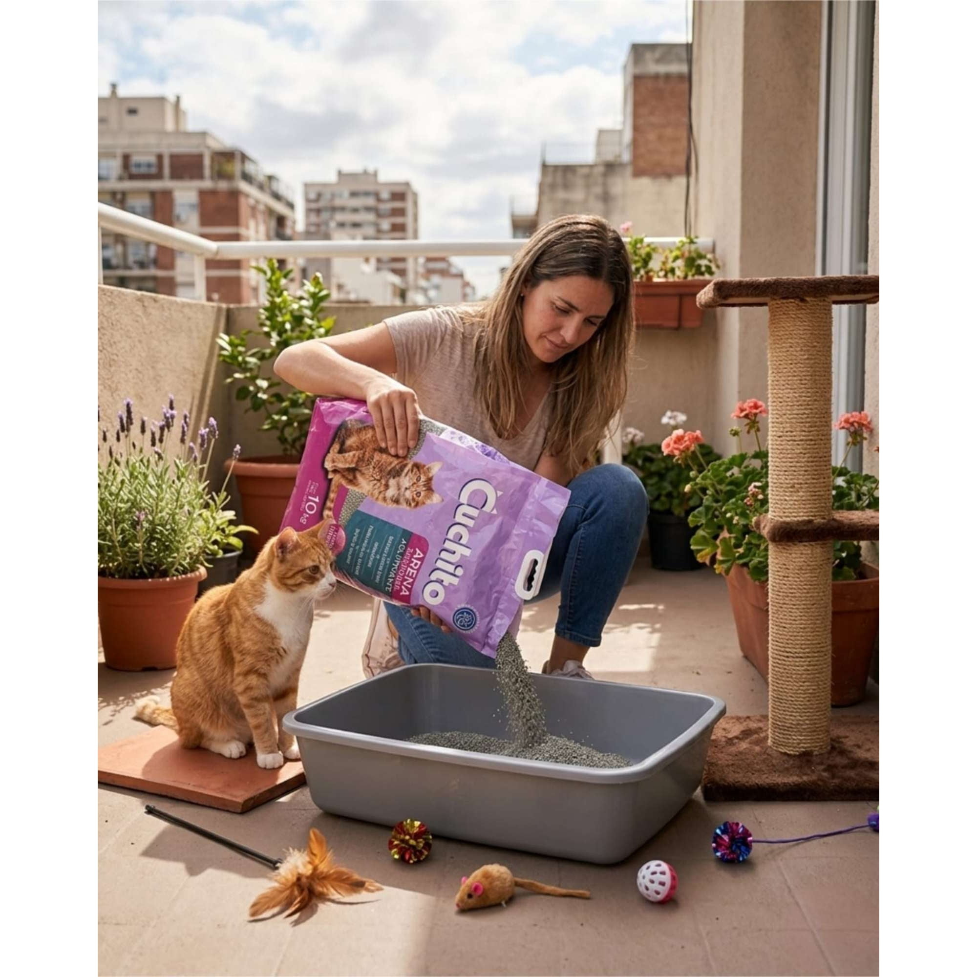 Arena Para Gatos Aglutinante Sanitaria Lavanda 10 Kg