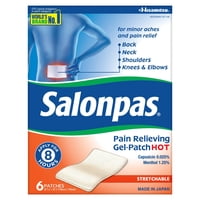 Parche En Gel Salonpas Hot Para Aliviar El Dolor 6 Unidades