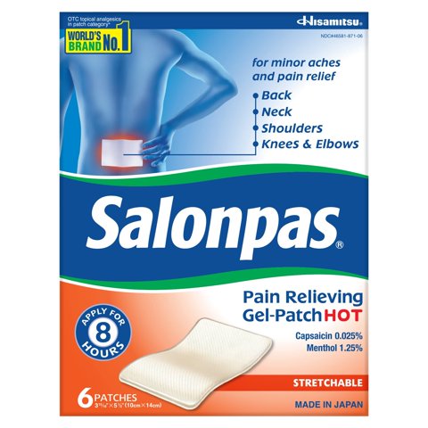 Parche En Gel Salonpas Hot Para Aliviar El Dolor 6 Unidades