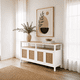 thumbnail image 2 of Buffet "Palqui" de Madera y Rattan Aparador con Puertas - Blanco - 150x40x80 cm, 2 of 3