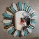 thumbnail image 2 of Espejo Circular Plumas de Metal Taller Sin Fronteras, 2 of 3