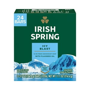 Jabón En Barra Irish Spring Icy Blast Para Hombre, 110 Ml, Paquete De 24