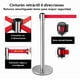 thumbnail image 3 of Kit De 5 Postes Con Cinta Negra Para Gestión De Filas Plata con cinta roja, 3 of 5