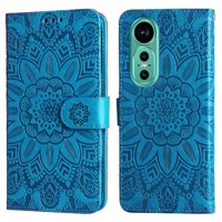 Funda Tipo Cartera Foxdock Para Huawei Nova 12 , Diseño Girasol En Relieve, Cuero Pu, Cierre Magnético, Soporte Y Tarjetero
