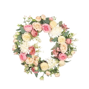 Bothyi - Corona De Flores Artificiales Para Puerta Delantera, Para Fiestas En Interiores Y Exteriores