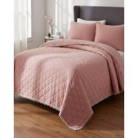 Imac Hogar - Quilt Premium Blanco Boho-Chic Con Pompones King-Superking