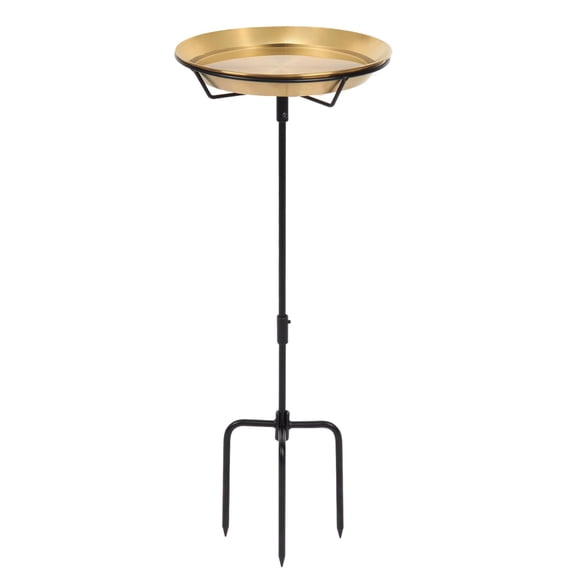 Baño para Pájaros HRAYLTOP de 74 cm con Soporte de Hierro y Tazón Desmontable