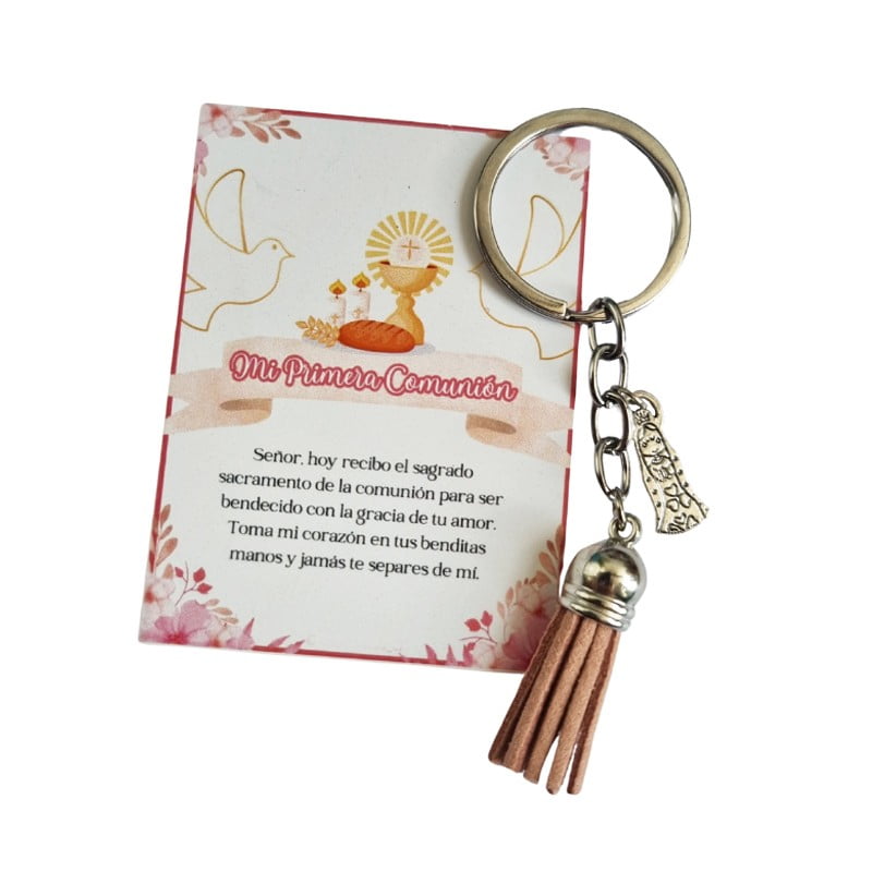 Chiquillos.cl - Recuerdos Encintados Primera Comunion Tarjetas + 12 Llaveros