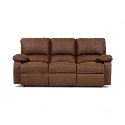 Sofá Reclinable Rosen Archie 3 Cuerpos Tela Manual Café