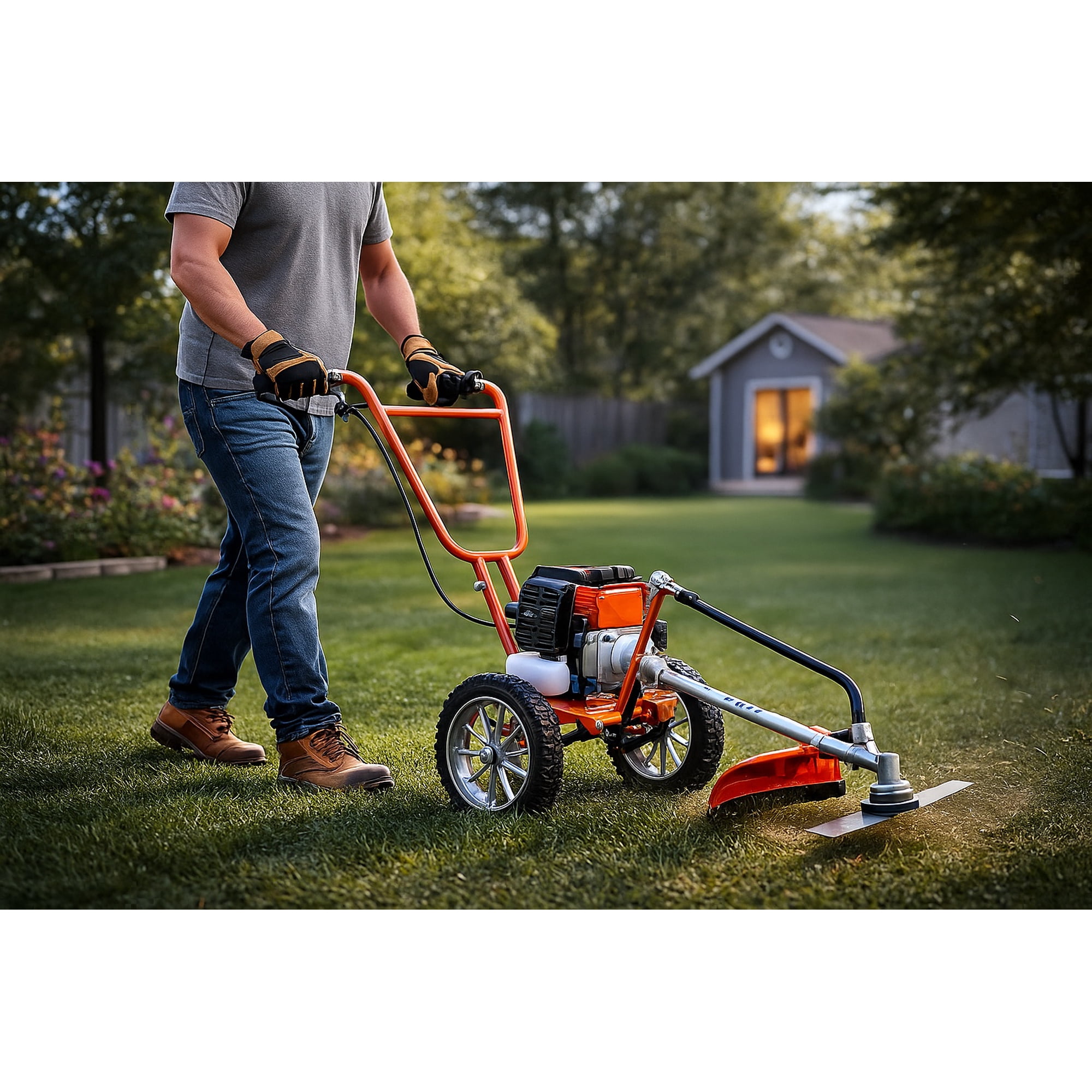 Genérico - Orilladora Desbrozadora Desmalezadora 52cc 3 En 1 + Ruedas