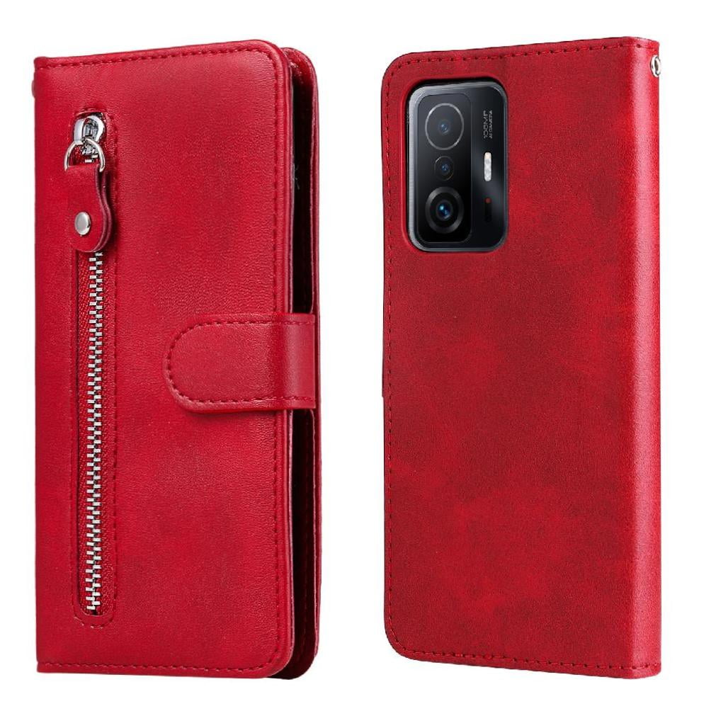 Gangxun - Funda Con Cremallera Para Xiaomi 11t/11t Pro 5g, Carcasa Cartera De Cuero Pu Con Soporte Y Tarjetero