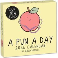 Calendario Rockdoodles 2026 Punny Para Uso Diario Con Soporte De Caballete
