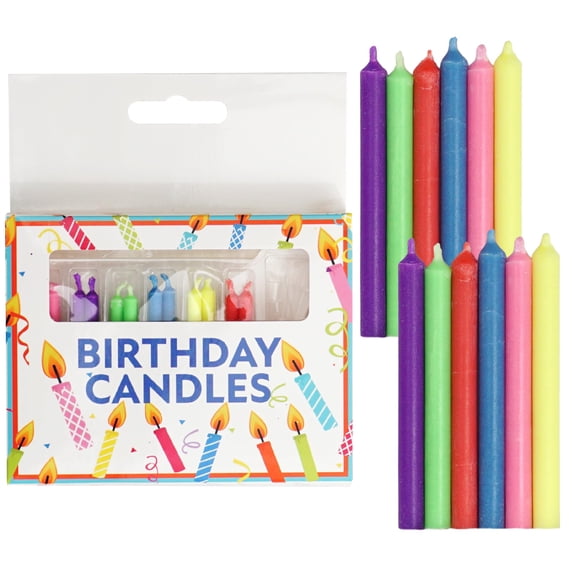 Velas de colores neón (12 unidades) – Hampton Distribution