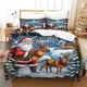 thumbnail image 2 of Juego De Funda Nórdica De Papá Noel Juego De Ropa De Cama De Microfibra De Poliéster 3d Con Fundas De Almohada Juego De 3 Piezas Funda Nórdica Con Cremallera, 2 of 3