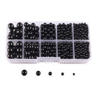 Magideal - Cuentas Redondas Sueltas, Accesorios Para Manualidades, Decoración Del Hogar, Cuentas Sin Agujeros, Cuentas Sin Perforar Para Bolsos, Manualidades, So Negro