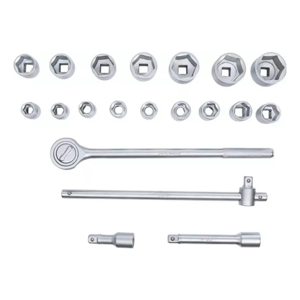 Genérico - Juegos De Dados Chicharra Cuadrante 3/4 Drive 19-50Mm 21 Pcs Plateado