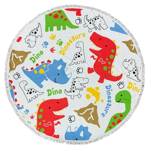 Zahr - Toalla Playa Redonda Estampada Dinosaurio