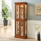 thumbnail image 2 of Curio Cabinet Lighted Curio Diapaly Cabinet with Adjustable Shelves and Mirrored Back Panel, Tempered Glass Doors (Walnut, 6 Tier), (E26 light bulb not included), 2 of 3