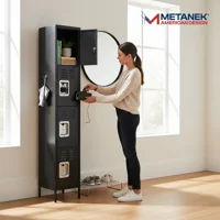 Recilock - Casillero Locker Metálico Black: 1 Cuerpo 4 Puertas - Sa-Sllf1X4