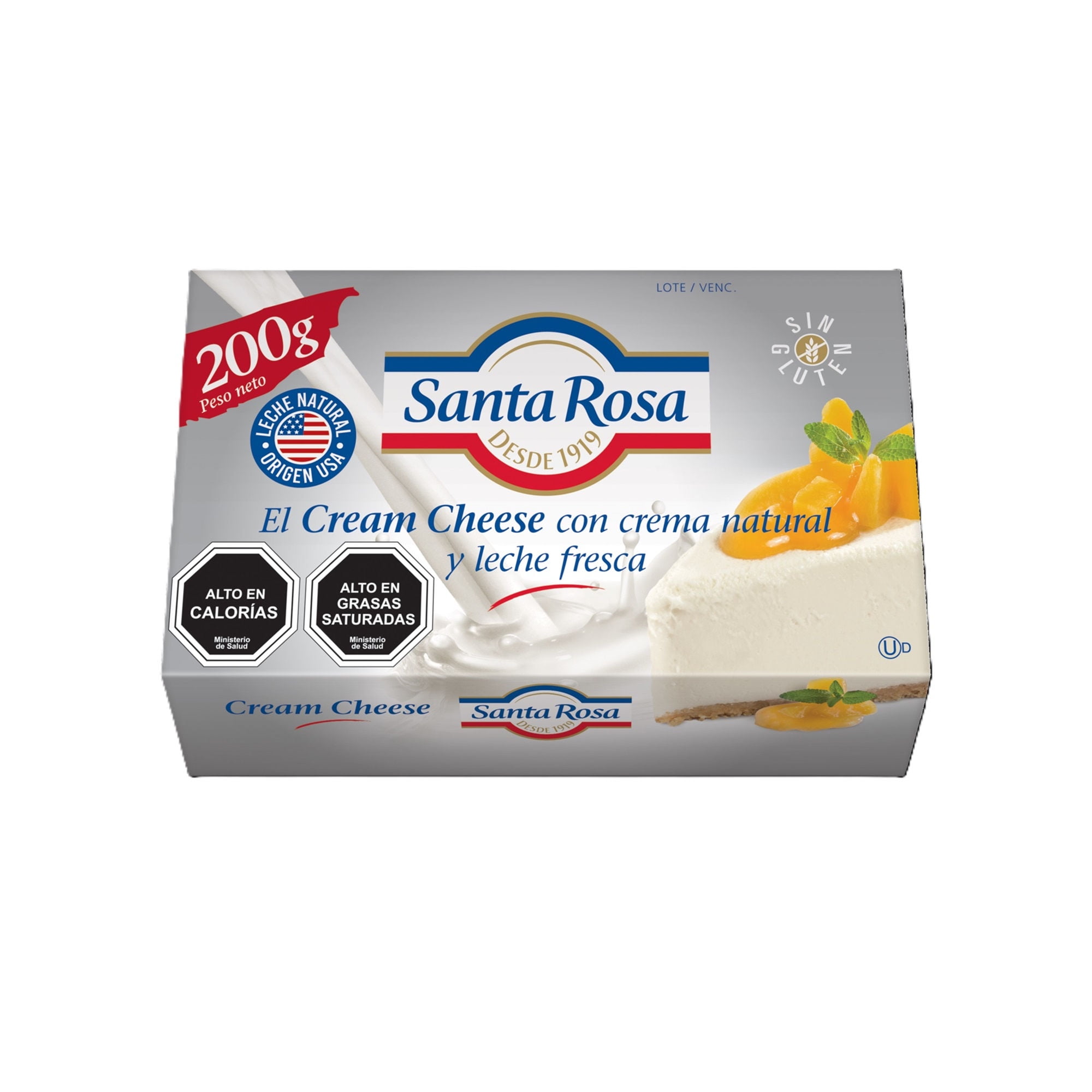 Queso Crema Americano Caja Untable 200 g Santa Rosa