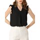 thumbnail image 5 of INSPIRE CHIC Blusas de Trabajo sin Mangas con Volantes para Mujer, Cuello en V, Talla M, Negro, 5 of 8