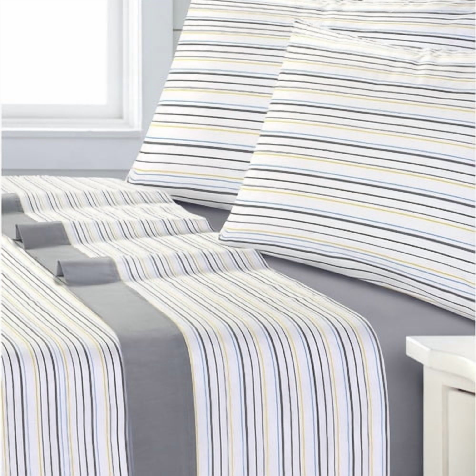 Sabana Andes Estampada 180 Hilos Listado 101 2 Plaza