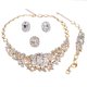 thumbnail image 1 of 4 Pzas Conjuntos de Joyería para Mujer para Boda Collar de Cristal Brillante Pulsera Aretes Conjuntos de Anillos Compromiso Conjuntos de Joyería de Boda para Novia Dama de Honor, 1 of 8