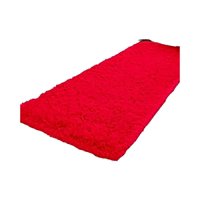 Fei Ya - Alfombra Peluda Pasillera Liviana 70X150 Ultra Suave Rojo