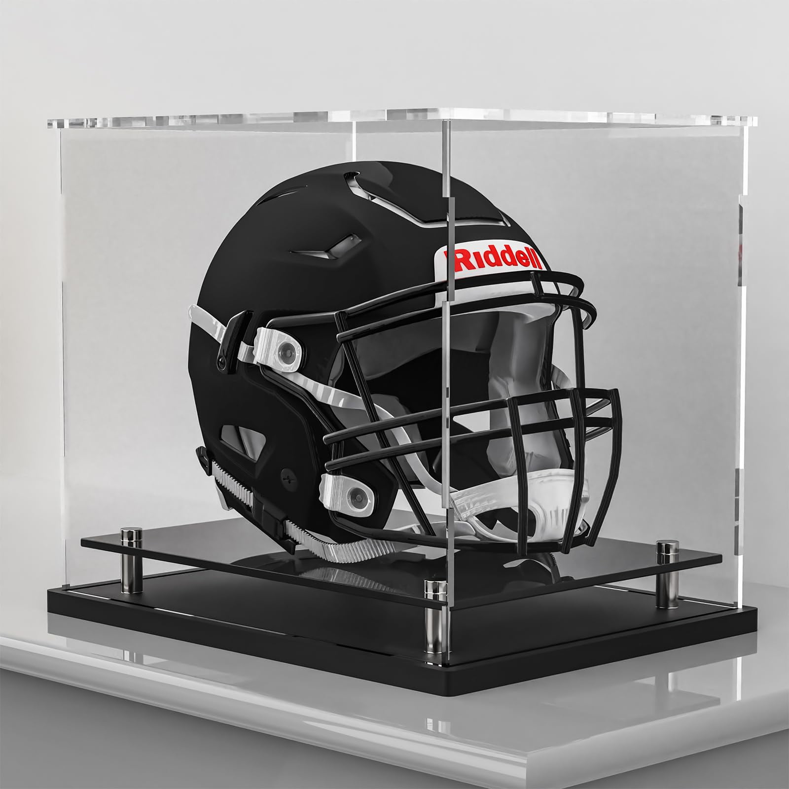 Wanlian - Vitrina Para Casco De Fútbol Americano Wanli Base Negra Acrílico
