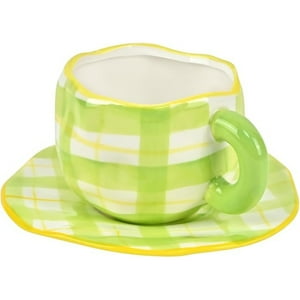 Veat00L - Juego De Cafetera Cerámica, Diseño De Lindo Juego De Tazas Creativas, Adecuado Para Lavavajillas Y Microondas, 6 Onzas / 180 Ml Para Leche De Té Con Leche