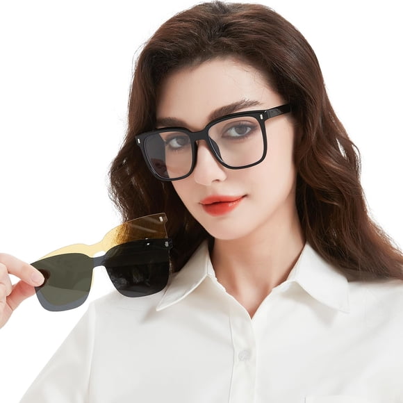 AEZUNI Lentes de Lectura con Clip de Gafas de Sol Polarizadas y Filtro de Luz Azul +2.5
