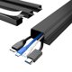 thumbnail image 1 of Gestión de cables para debajo del escritorio Delamu J Channel, paquete de 4, negro, 1 of 9