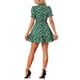 thumbnail image 3 of INSPIRE CHIC Vestido con Volantes para Mujer Verano Chifón Cuello con Lazo Manga Corta Abullonada Vestido Estampado Floral XS Verde Blanco, 3 of 5