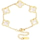 thumbnail image 1 of Pulsera de trébol para mujer, pulsera de trébol de cuatro hojas chapada en oro de 18 quilates, joyería de trébol de cuatro hojas ajustable de la suerte de acero de titanio para niñas, regalo del Día d, 1 of 7