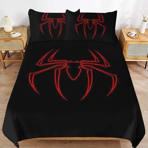 Spider-Man Bedding Sets Ultra Soft Skin-Friendly Duvet Cover 3 Piece, Cute Comforter Cover Bed Set for Boys Girls Kids