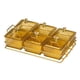 thumbnail image 4 of Bandeja Para Servir Caddy, 6 Cuencos Con Tapa, Recipiente De Almacenamiento Para Ensalada De Boda, Tapas Transparentes Doradas, 4 of 5
