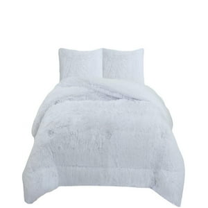 Teng Fei - Cubrecama Peludo Con Chiporro Invierno 2 Plazas Blanco