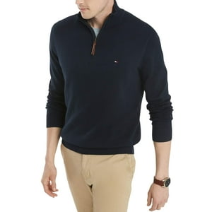 Jersey Tommy Hilfiger Sky Captain Para Hombre, Grande Y Alto, Con Cierre 1/4