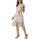 thumbnail image 4 of INSPIRE CHIC Vestido Midi Floral para Mujer Cuello Cuadrado Mangas Cortas con Volantes Dobladillo con Volantes Línea A Vestido de Invitada de Boda de Verano Lila XL, 4 of 6