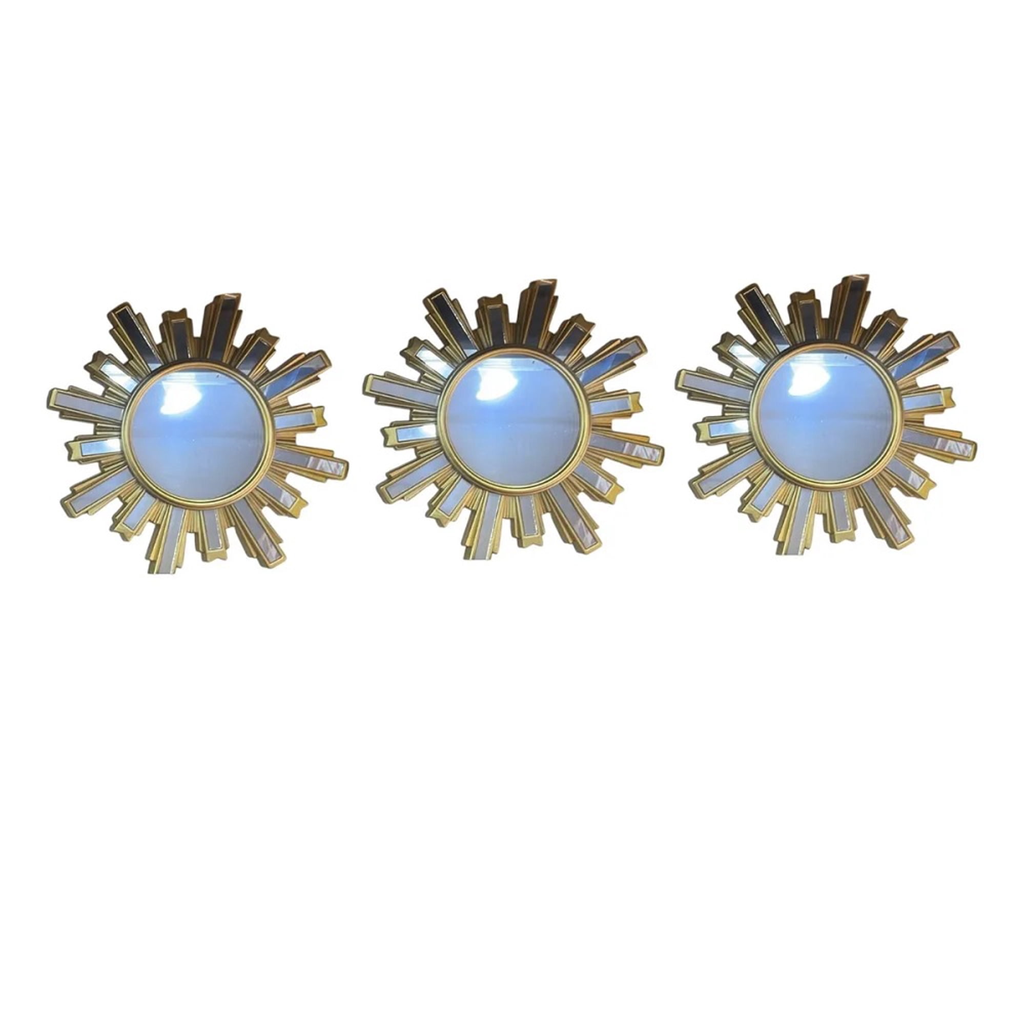 Mc Group - Set De Espejos Redondos Decorativos Forma Rayos De Sol