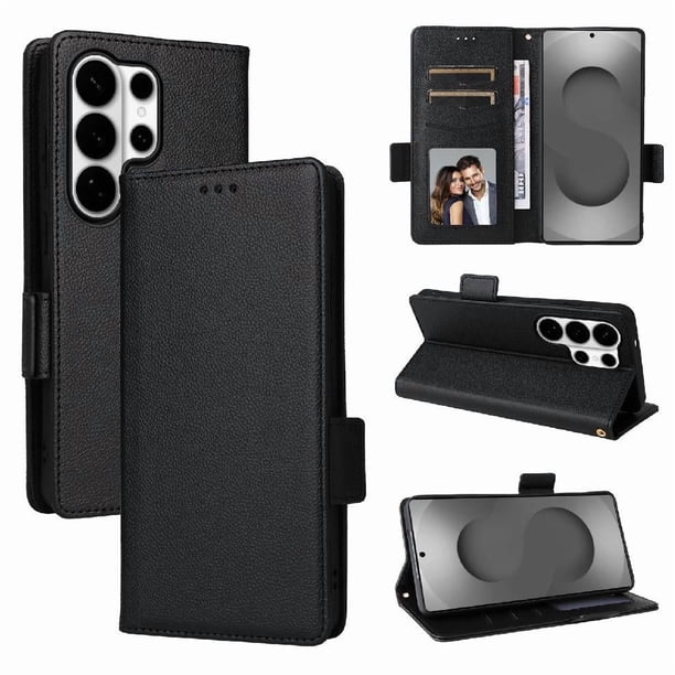 Funda Cartera para Samsung Galaxy S26 Ultra Tapa Flip con Ranuras y Soporte Negro