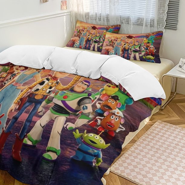 Toy StoryCartoon Collection 3-Piece Comforter Set, Personalized Bedding Decor for Kids And Teens Bed Sheets